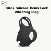 Black silicone vibrating penis ring with locking feature - Kaamastra
